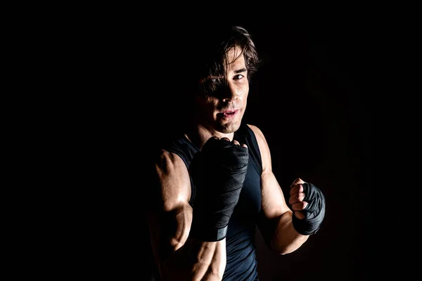 Muscular kickbox fighter — 스톡 사진