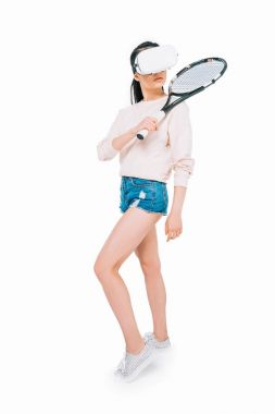 sanal gerçeklik Tenis oynayan kız