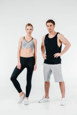 young fit couple clipart