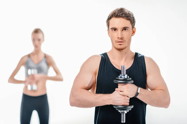 Homem e mulher workingout — Fotografia de Stock