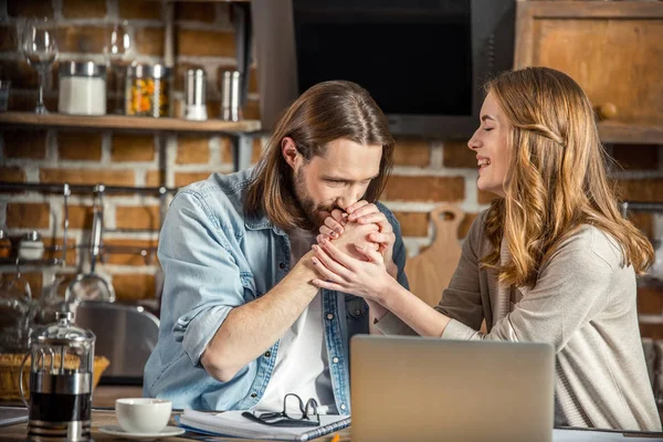 Couple working at home — Stock Photo