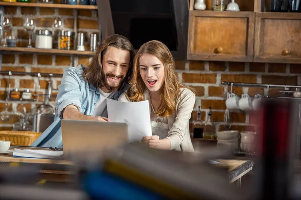 Couple working at home — Stock Photo