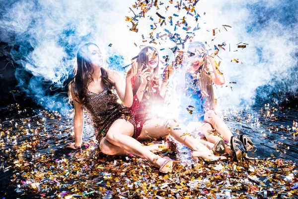 Three women at the party — Stock Photo