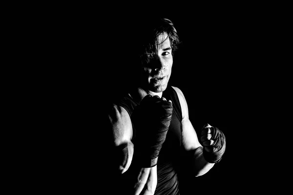 Muscolare kickbox combattente — Foto stock