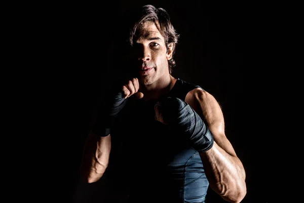 Muscular kickbox fighter — Stock Photo