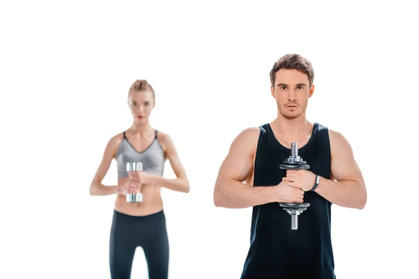 Entrenamiento de hombre y mujer - foto de stock