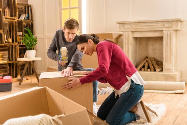 couple packing things clipart