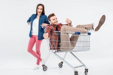 alışveriş sepeti ile Çift