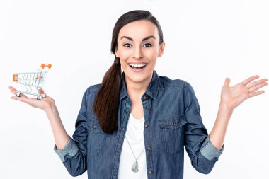 Kadın holding alışveriş sepeti modeli