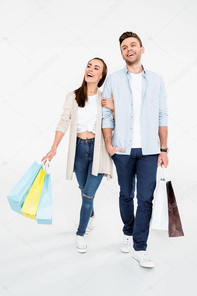 Couple with shopping bags