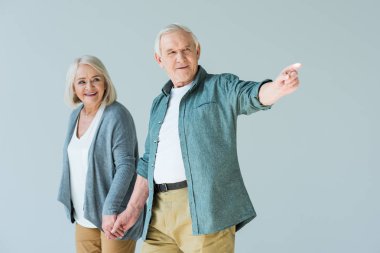 happy senior couple clipart