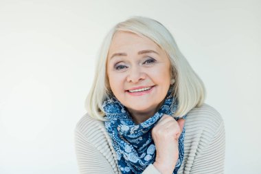 smiling senior woman clipart