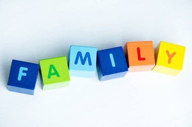 Cubes consists the word family clipart