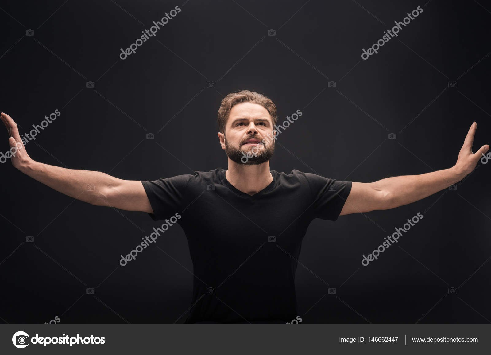 Man With Outstretched Hands Stock Photo By C Tarasmalyarevich