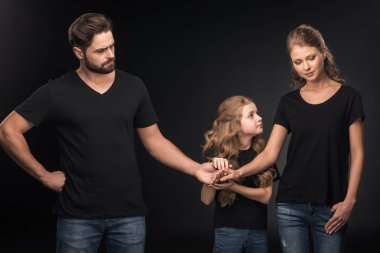 upset parents and daughter clipart