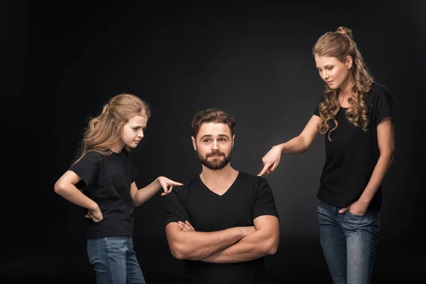 Familie ruzie en gebaren — Stockfoto