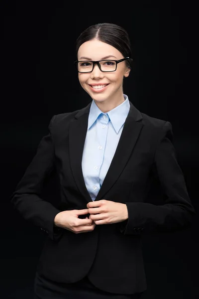 Businesswoman in black suit — Stock Photo, Image