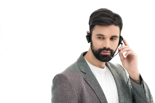 Call center-operator in hoofdtelefoon — Stockfoto