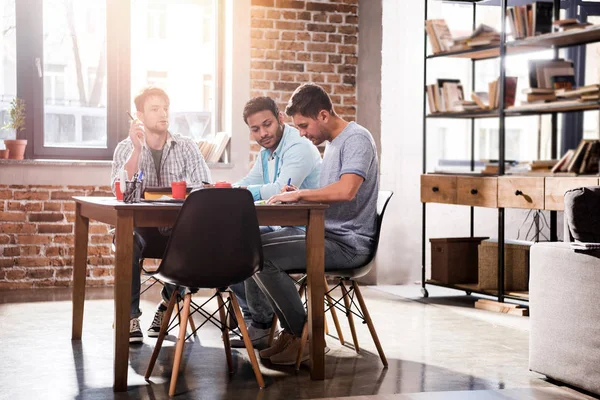 Menn som jobber med prosjektet – stockfoto