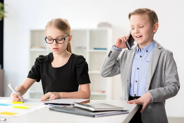 Children working in office — Stock Photo, Image