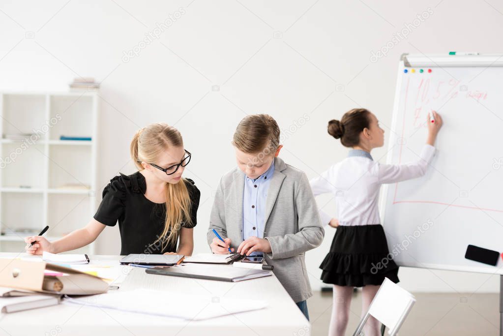 Children working in office 