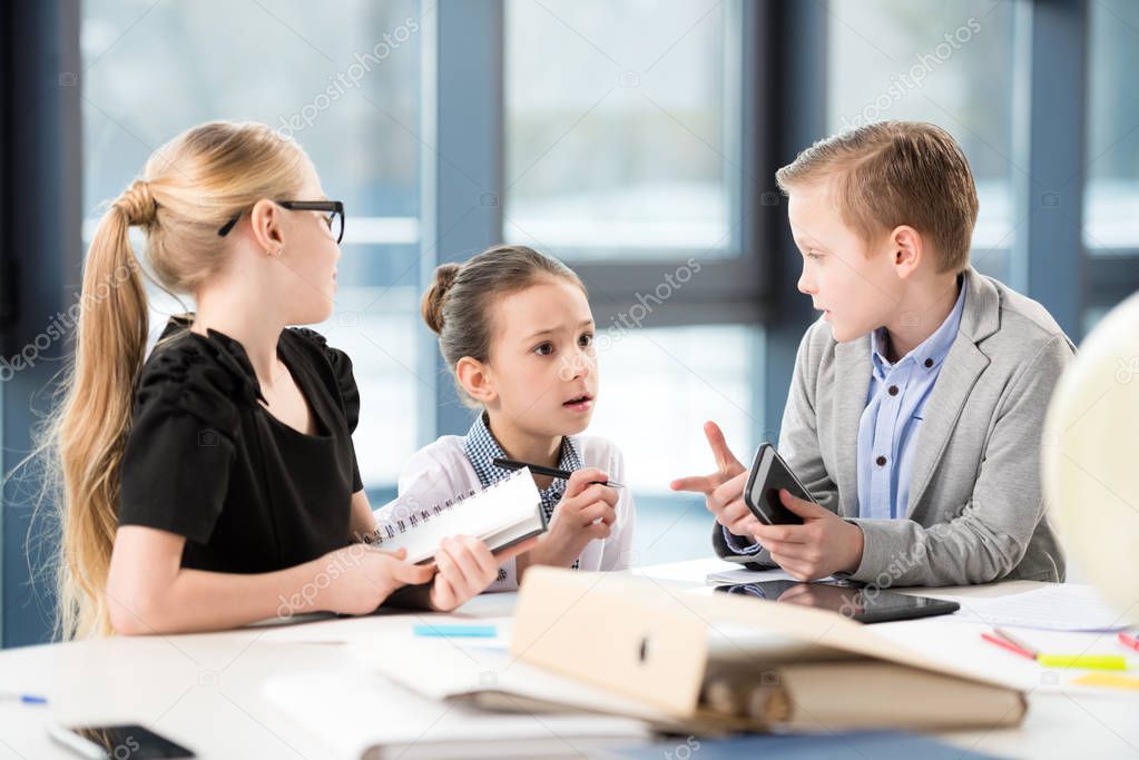 Children working in office 