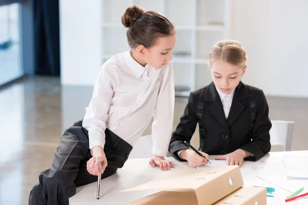 Little girls in formal clothes — Stock Photo, Image