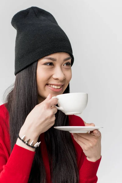 Asian woman with tea cup — Free Stock Photo