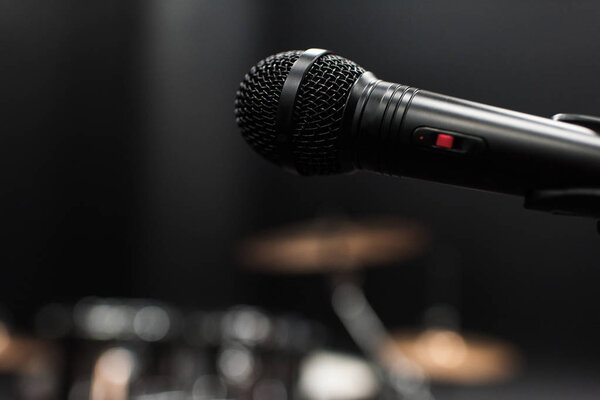 Electric microphone on stage