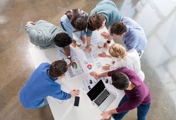 businesspeople discussing and brainstorming