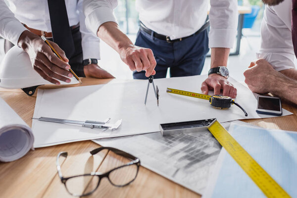 team of architects working in office