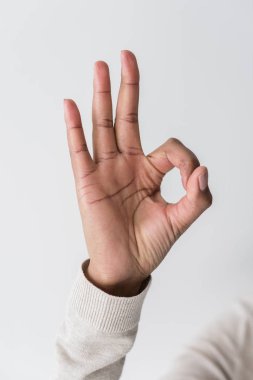 woman showing ok sign clipart