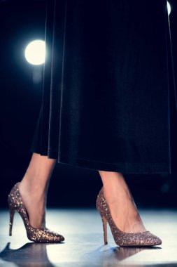 woman in glitter high heels clipart