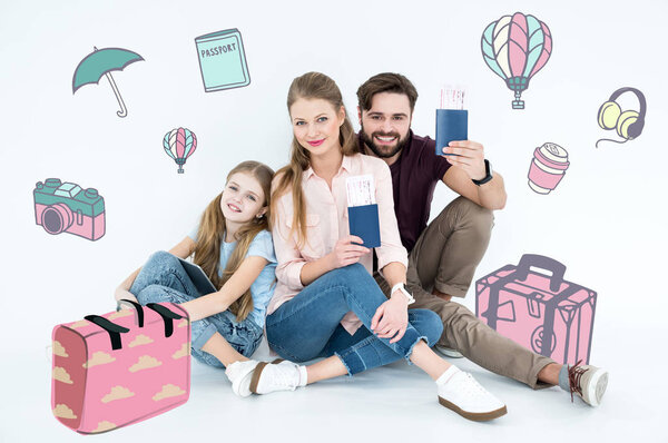 Happy family ready for vacation