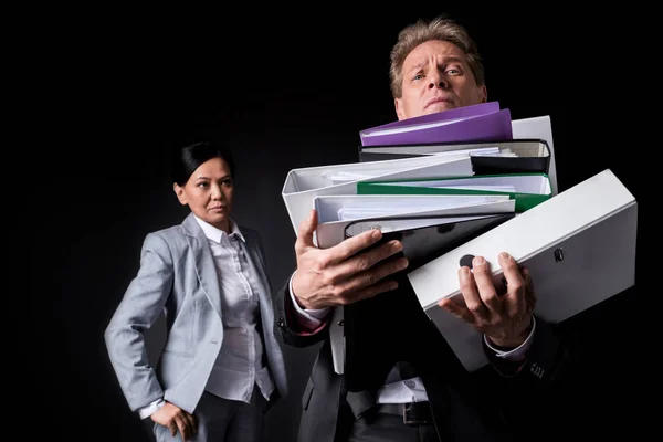 Business colleagues with folders — Stock Photo, Image