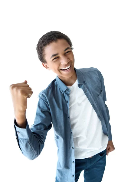 Adolescente afro-americano alegre — Fotografia de Stock