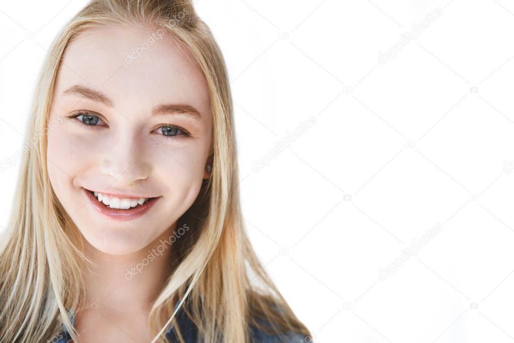 happy caucasian teenage girl