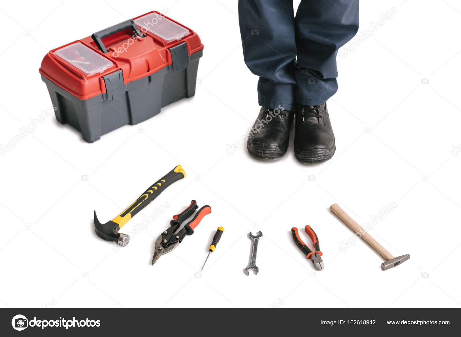 Construction worker with tools — Stock Photo © TarasMalyarevich 162618942