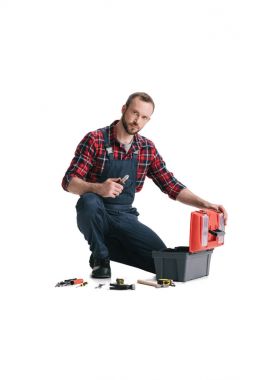 toolbox ile inşaat işçisi
