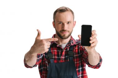 Genel smartphone vasıl işaret eden adam