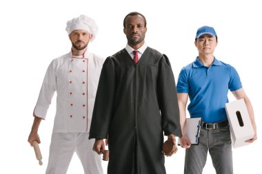 judge, chef and courier clipart