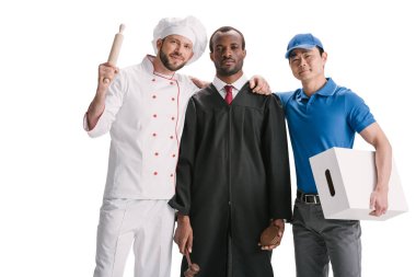 judge, chef and courier clipart