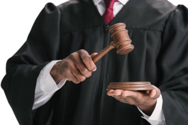 african-american judge with gavel clipart