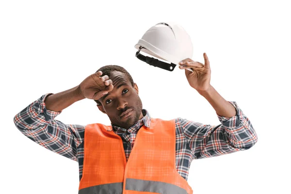 Bauarbeiter mit Helm — Stockfoto