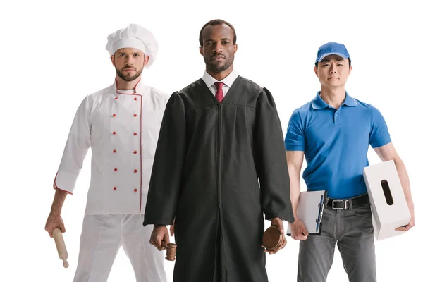 Judge, chef and courier — Stock Photo, Image