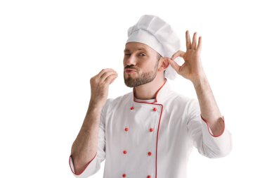 chef showing okay sign clipart