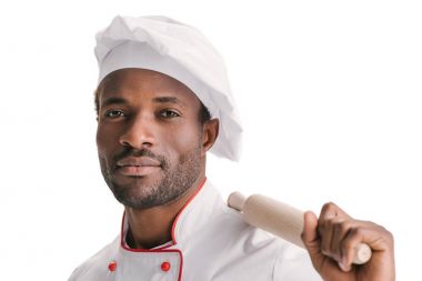 handsome african american chef clipart