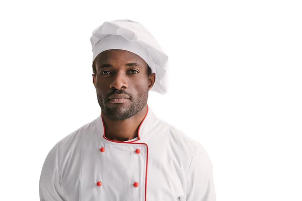 Pensive african-american chef — Free Stock Photo