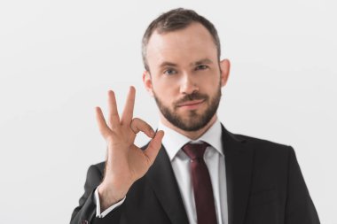 businessman showing ok sign clipart