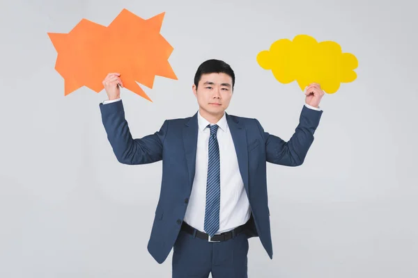 Asiático empresário com cartões em branco — Fotografia de Stock Grátis